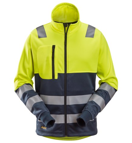 Reflexná mikina AllroundWork na zips, trieda 2 žlto-modrá
