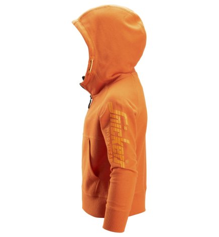 Mikina na zips s kapucňou detská oranžová