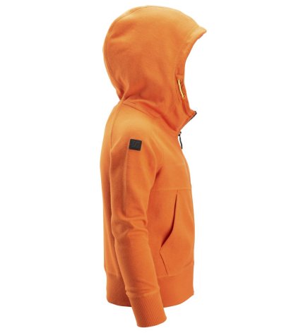 Mikina na zips s kapucňou detská oranžová