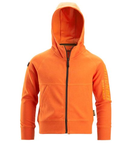Mikina na zips s kapucňou detská oranžová