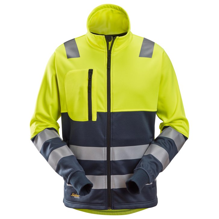 Reflexná mikina AllroundWork na zips, trieda 2 žlto-modrá