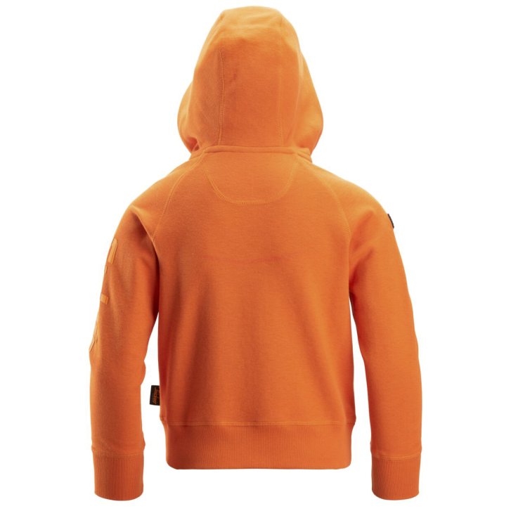 Mikina na zips s kapucňou detská oranžová