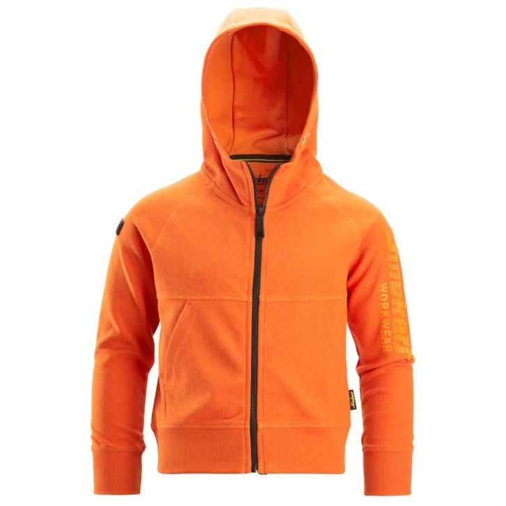 Mikina na zips s kapucňou detská oranžová