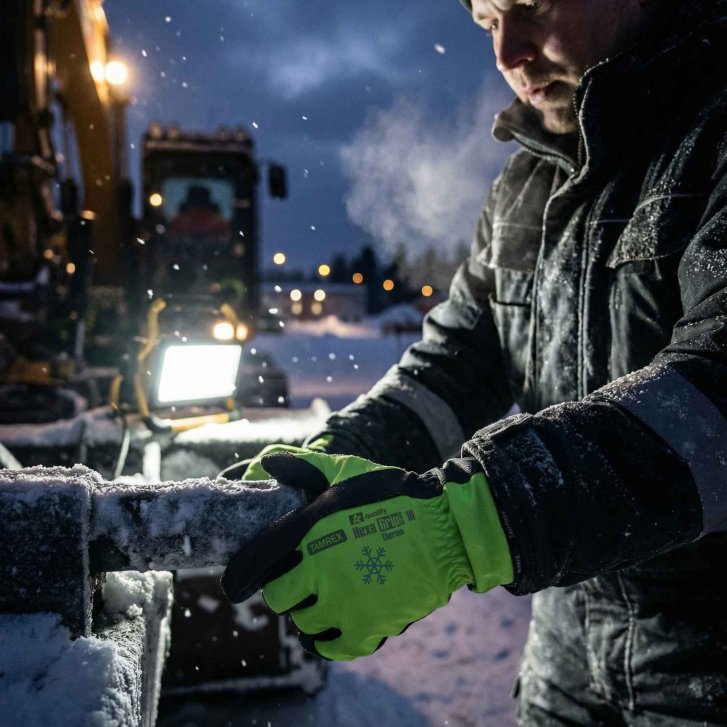 Reflexné rukavice Tamrex HexaGrip Thermo Hi-Vis